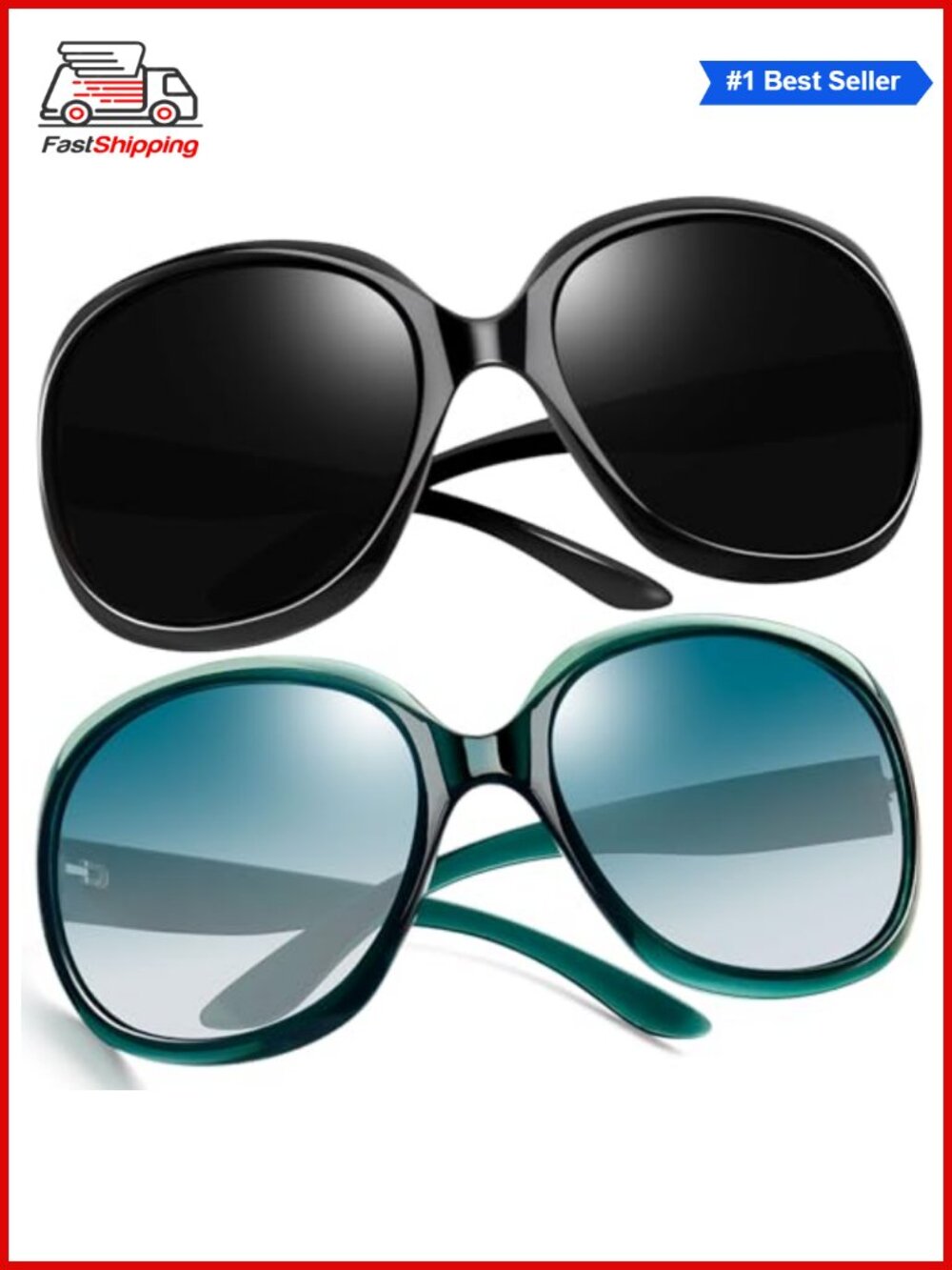 ✨ Oversized Polarized Butterfly Sunglasses UV400 Full Frame Wrap Around